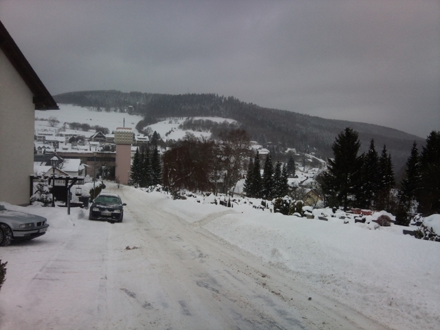 Witte wereld bij aankomst in Willingen Witte wereld bij aankomst in Willingen